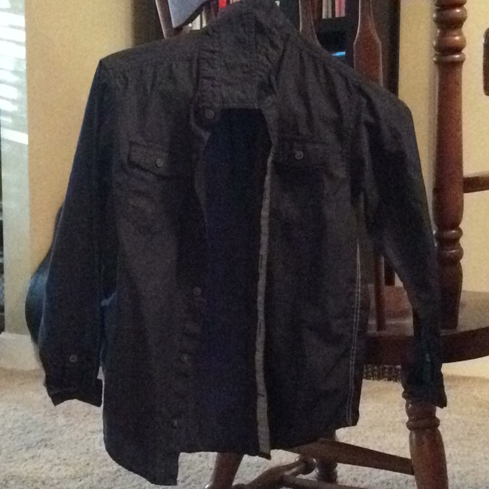 Calvin Klein, Dark blue, button down shirt, medium